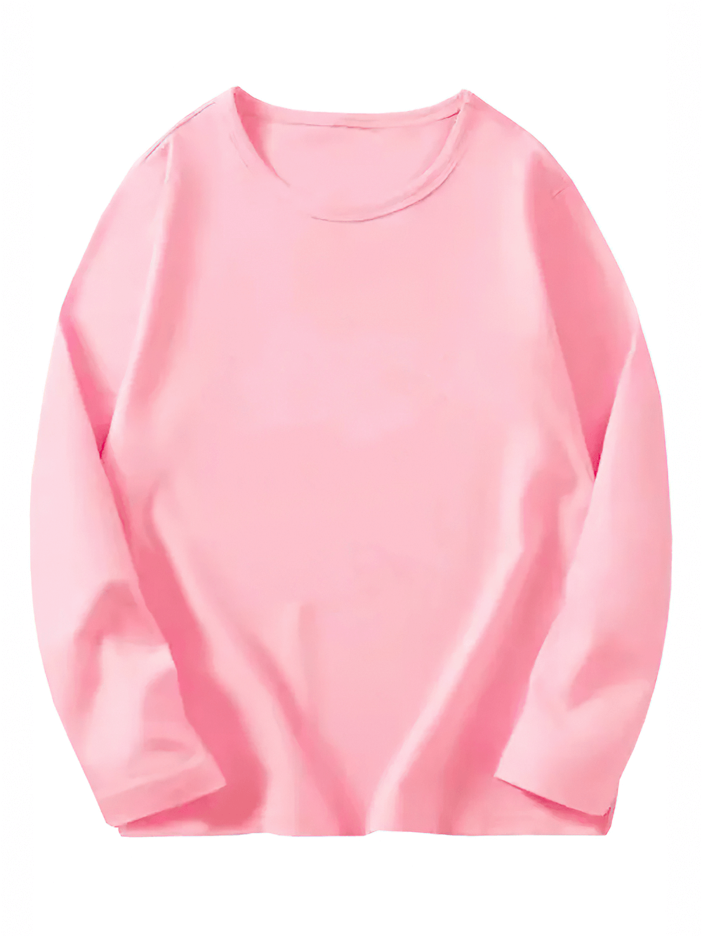 Pink kids cotton long sleeved round neck top, perfect for spring and autumn. Casual and comfortable wardrobe essential. Model SF3109.